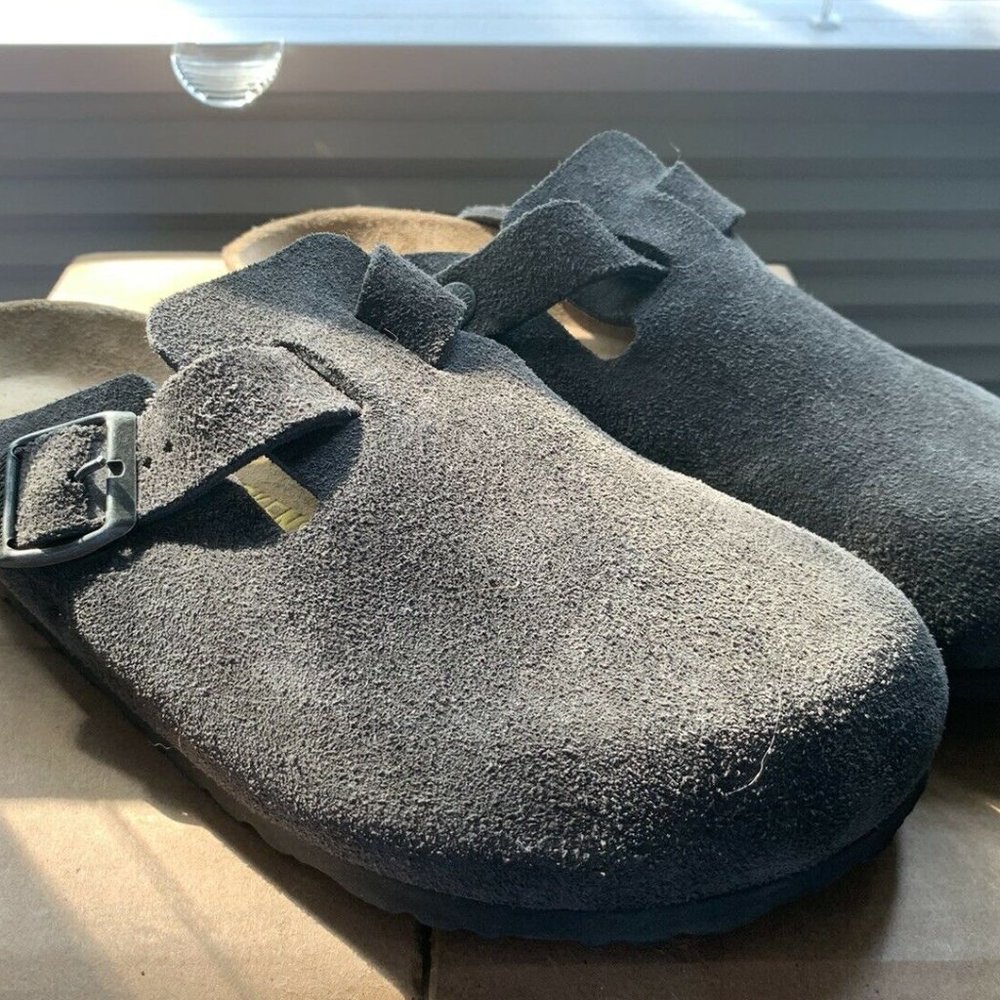 BIRKENSTOCK BOSTON Charcoal Suede Clog 40